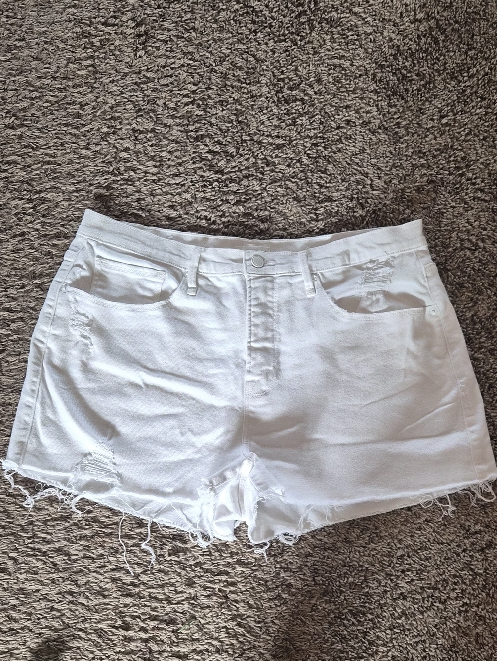 Good American White Denim Shorts
